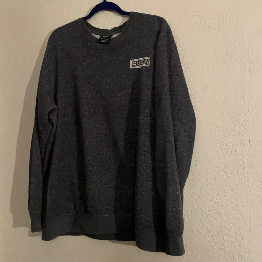 RVCA Double Rope Embroidered Crewneck Sweatshirt in midnight blue